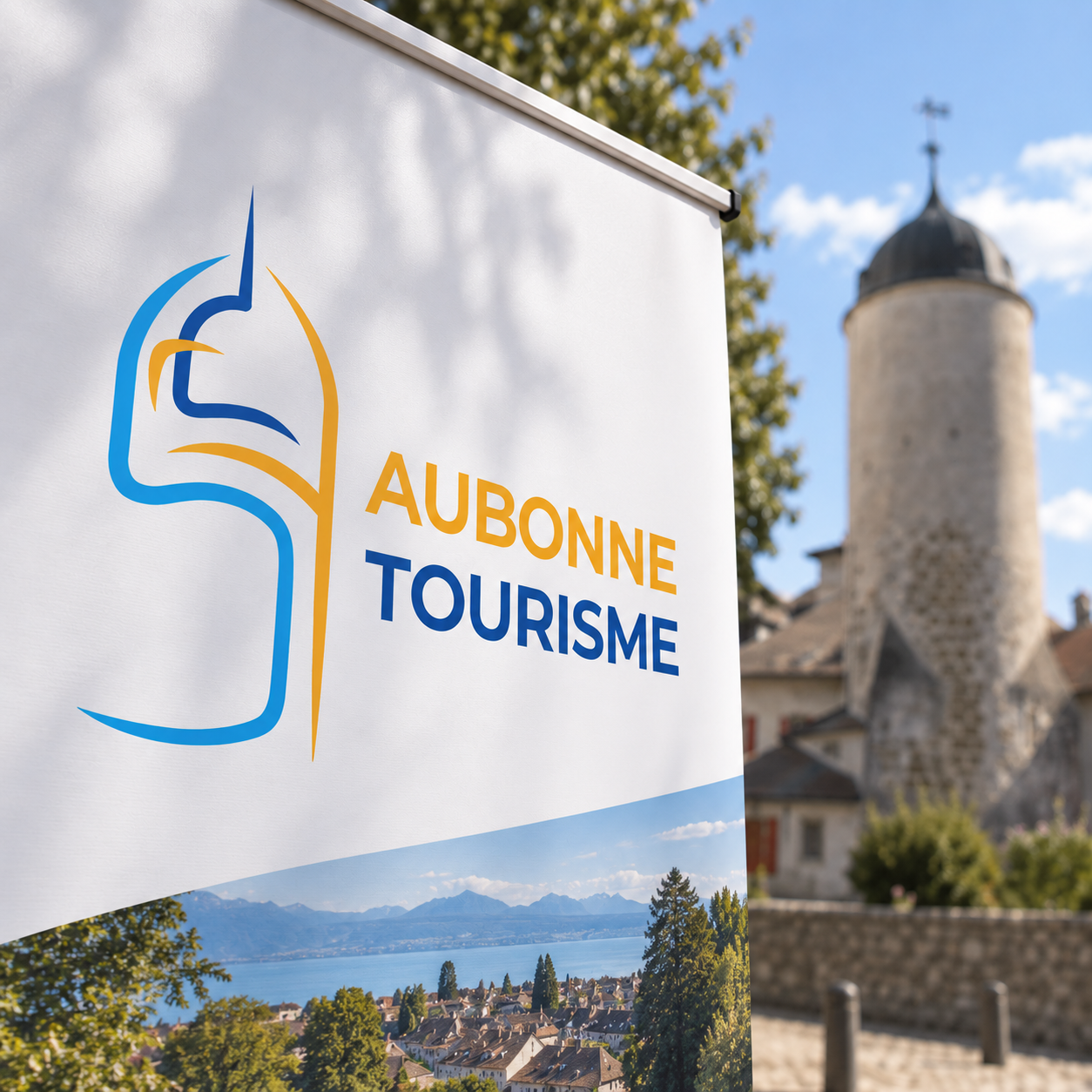 roll-up et création de logo pour Aubonne Tourisme